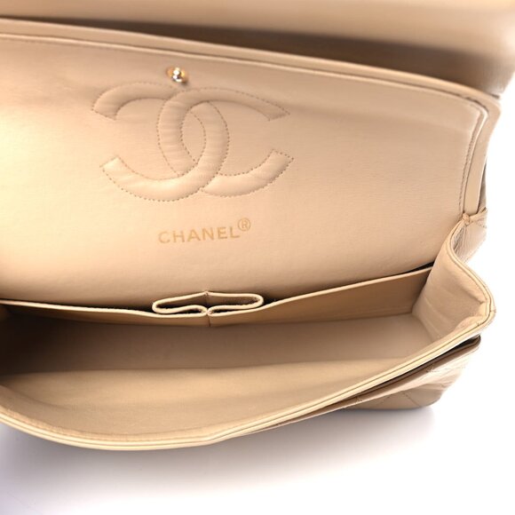 Chanel Lambskin Quilted Medium Double Flap Beige - Picture 2 of 4